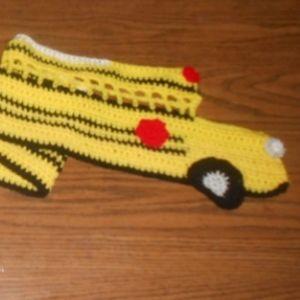 Hand crafted Crochet School Bus Scarf bus driver scarf Made to order